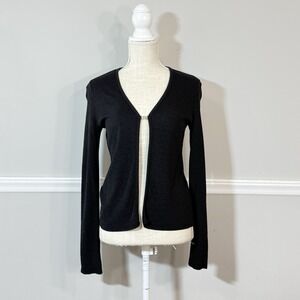 VTG Y2K XOXO Cardigan Womans LG Black USA Made Goth 90s Whichy Whimsy Charmed